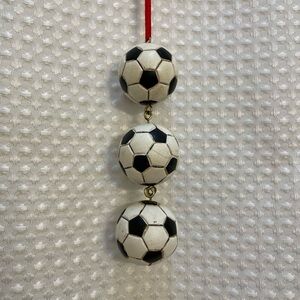 Triple Soccer Ball Christmas ornament. Excellent condition. 4.5” long ⚽️
